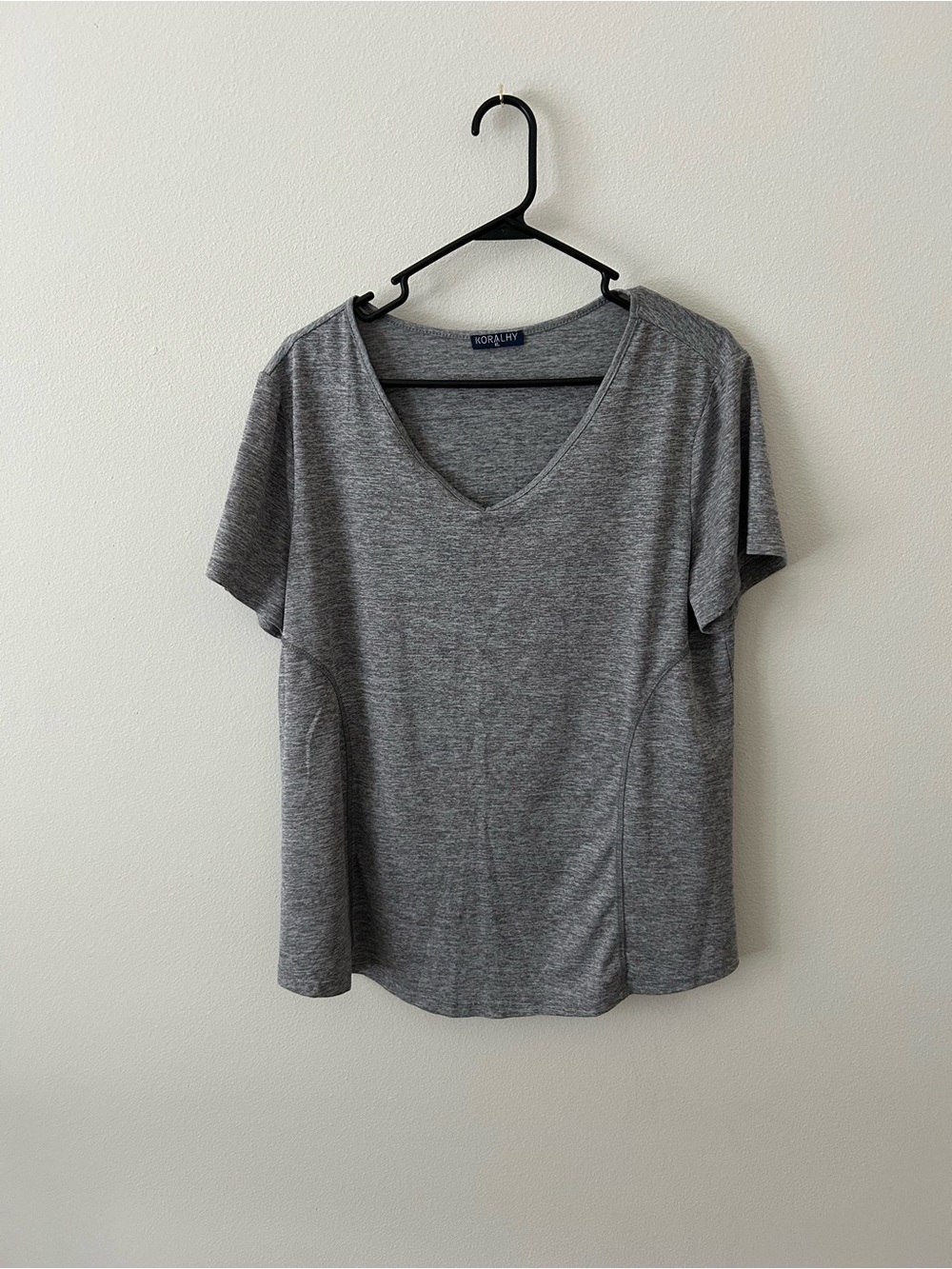 Koralhy Gray V-Neck Short Sleeve Tee